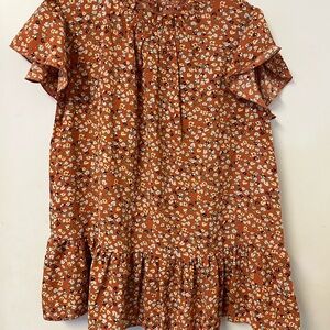 Floral Ruffle Sleeve Blouse